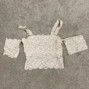 Free People lace crop top with removable straps - size M/L